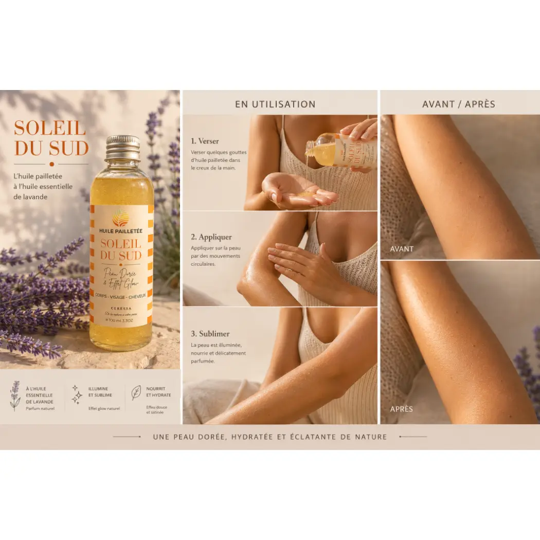 Soleil du Sud - Huile pailletée - 100ml — Ceressa