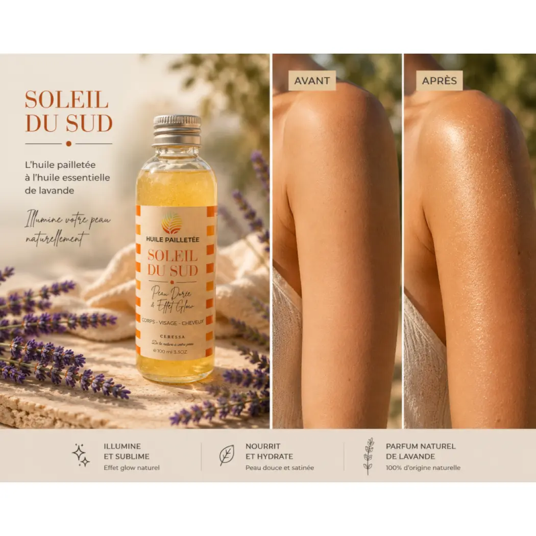 Soleil du Sud - Huile pailletée - 100ml — Ceressa