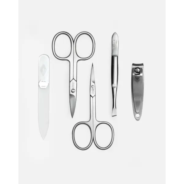 Set manucure 5 pièces bordeaux - lime à ongles en verre