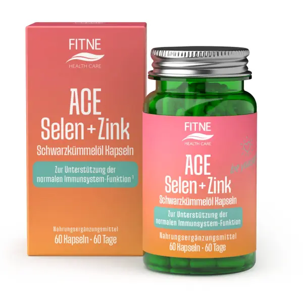 FITNE ACE + Selen + Zink Schwarzkümmelöl Kapseln