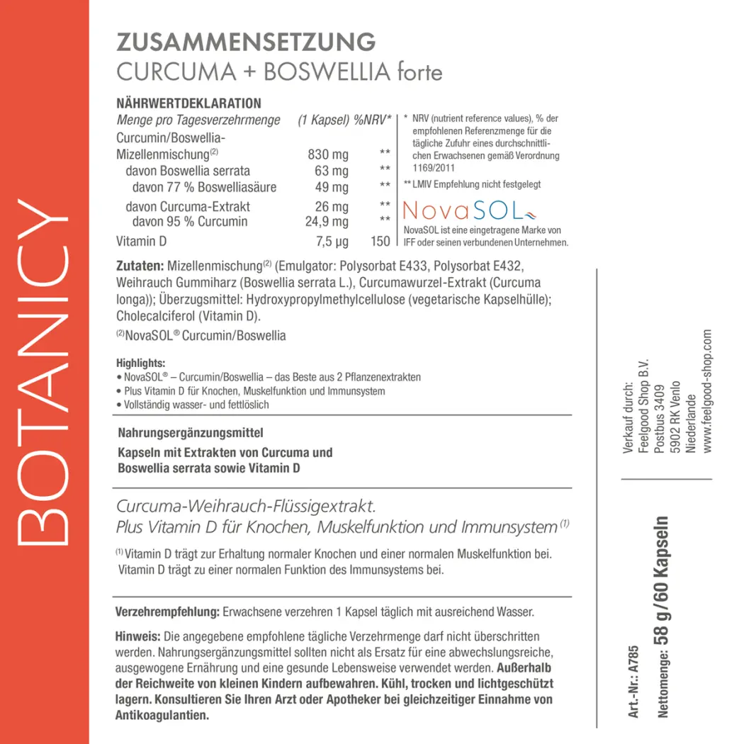 Botanicy CURCUMA + BOSWELLIA forte — Green Future E-Commerce GmbH