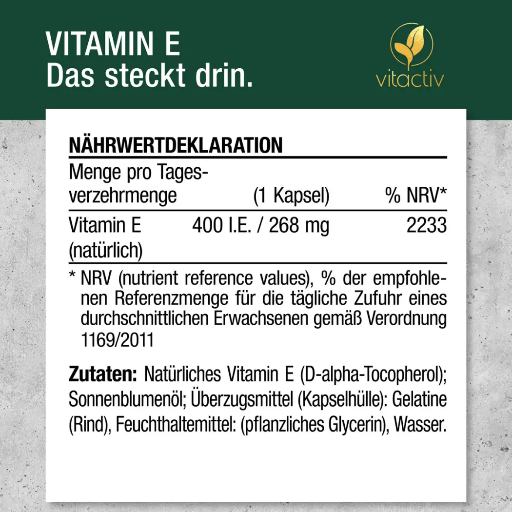 Vitactiv VITAMIN E 400 I.E. — Green Future E-Commerce GmbH