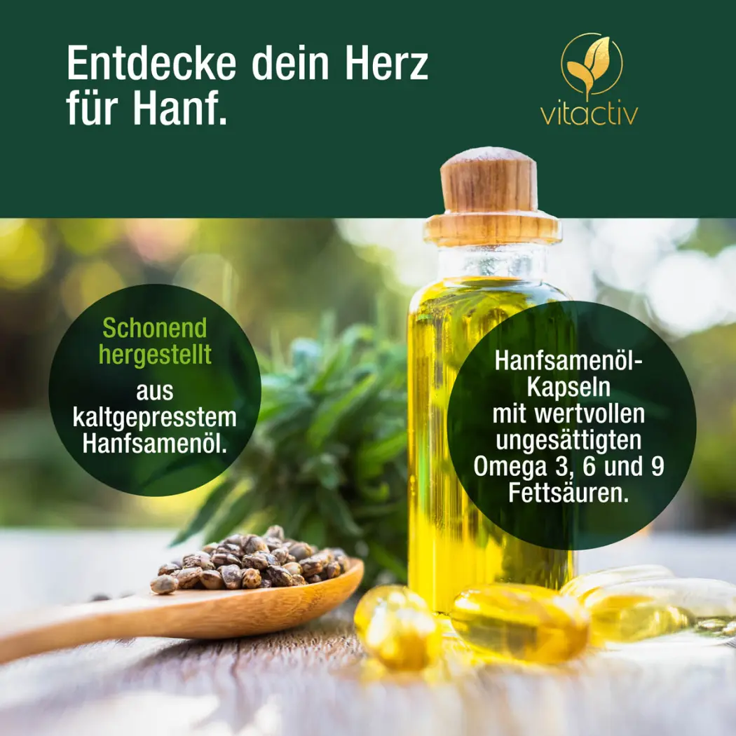 Vitactiv HANFSAMENÖL Kapseln + Vitamin E — Green Future E-Commerce GmbH