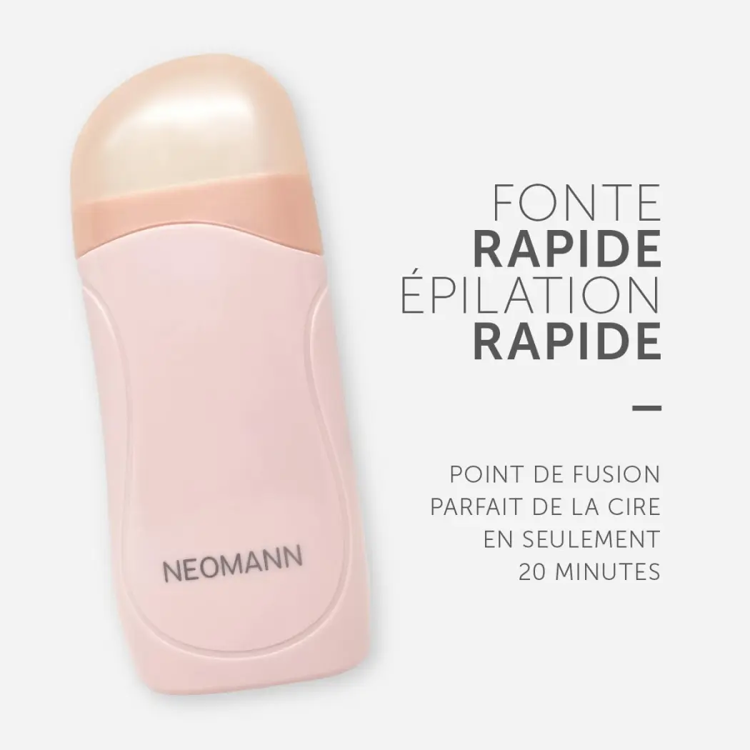 Wax n'Roll,Rouleau de cire avec 1pc rose 1pc cire miel et 6pcs après traitement et 50pcs papier ciré — NEOMANN