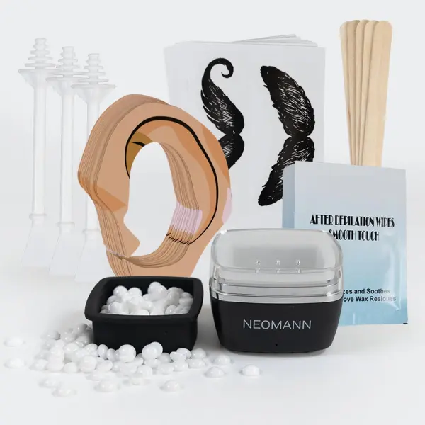 Coffret Waxer Mini - Kit d'Épilation Nez & Oreilles USB-C (Chauffe-Cire & Cire Sans Colophane)