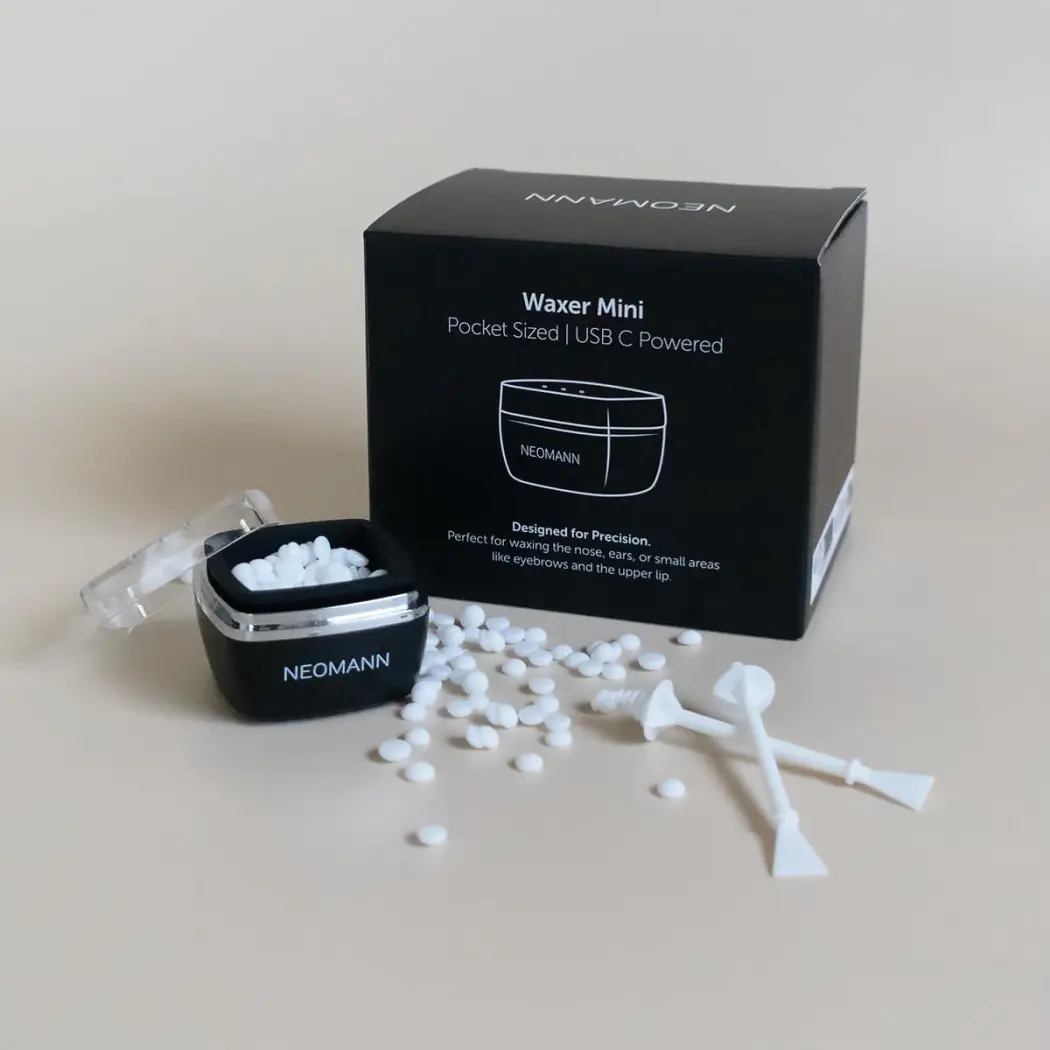 NEOMANN Waxer Mini épilation nasale à la cire - Sans douleur - Chauffe-cire USB-C - Perles de cire de 100 g - Applicateurs, capuchons de protection et sac — NEOMANN