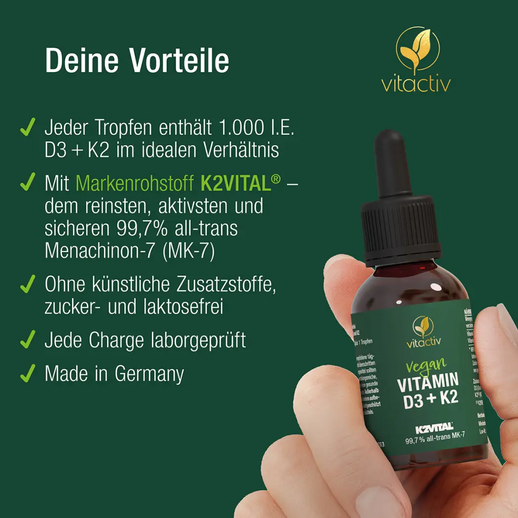 Vitactiv VITAMIN D3 + K2 TROPFEN — Green Future E-Commerce GmbH