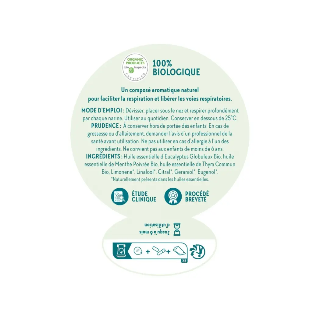 Aromastick Stick Inhaleur Breathe 100% Bio - Huiles Essentielles pour Libérer les Voies Respiratoires et Rhinites Allergiques — BioDiff