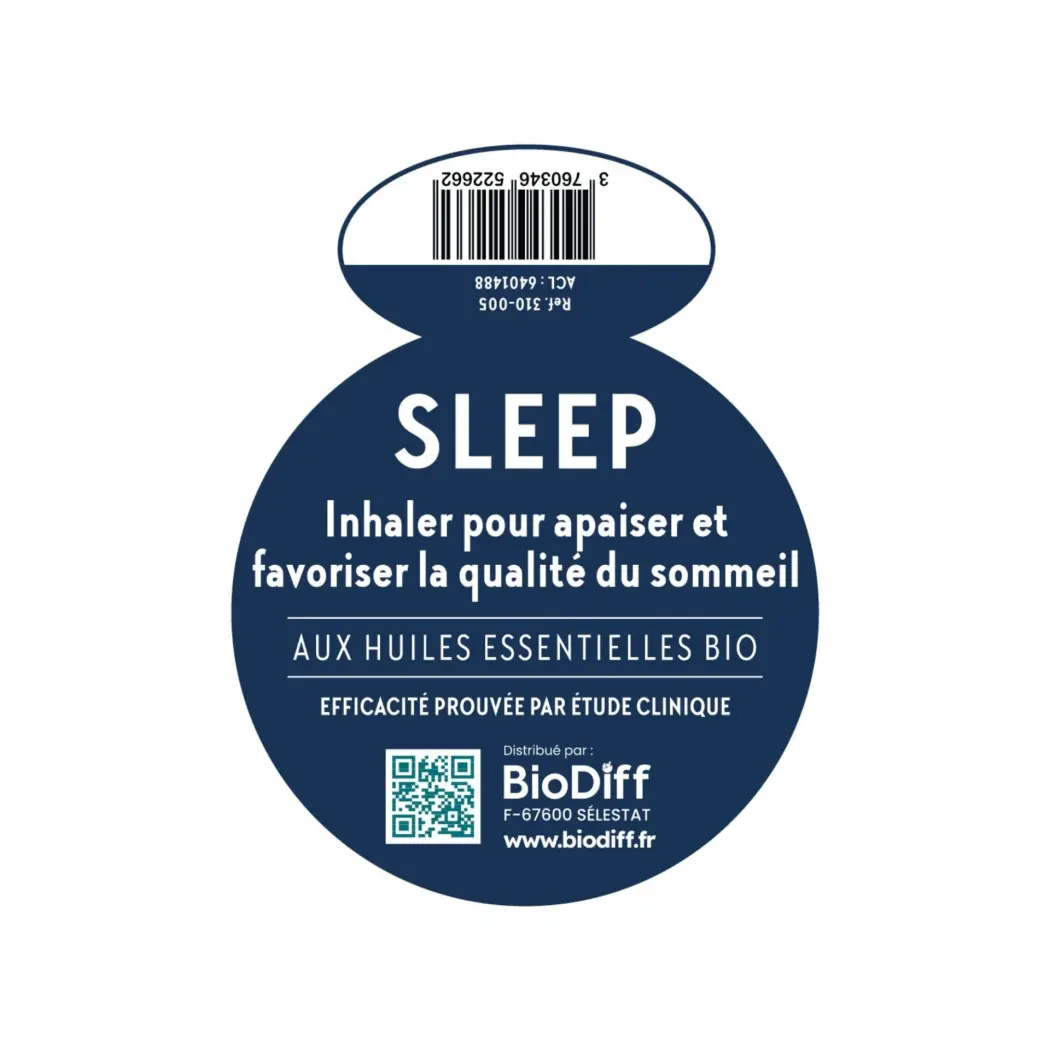 Aromastick Stick Inhaleur Sleep 100% Bio - Huiles Essentielles pour Favoriser l'Endormissement et Qualité du Sommeil — BioDiff