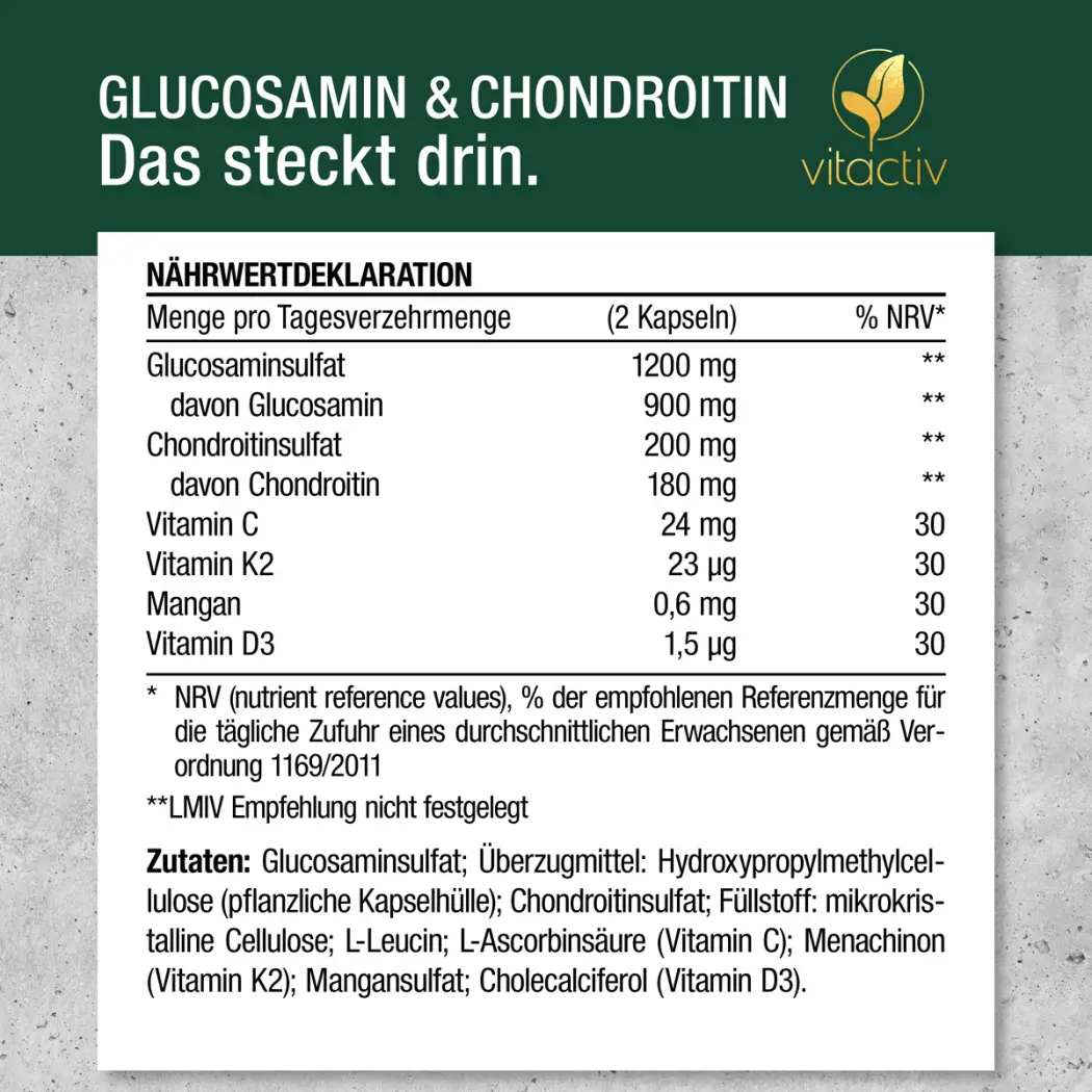 Vitactiv GLUCOSAMIN & CHONDROITIN — Green Future E-Commerce GmbH