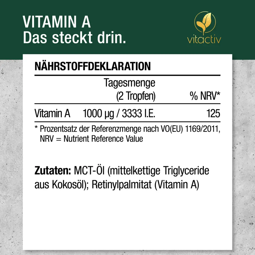 Vitactiv VITAMIN A TROPFEN 3333 I.E. — Green Future E-Commerce GmbH