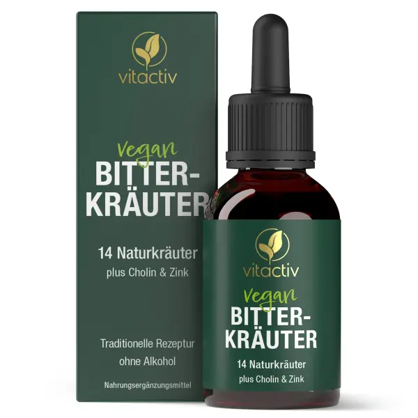 Vitactiv BITTERKRÄUTER – Bitterstoffe Tropfen ohne Alkohol