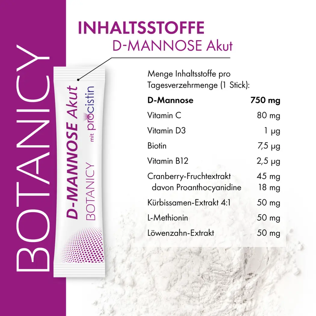 Botanicy D-MANNOSE + Cranberry AKUT Sticks — Green Future E-Commerce GmbH
