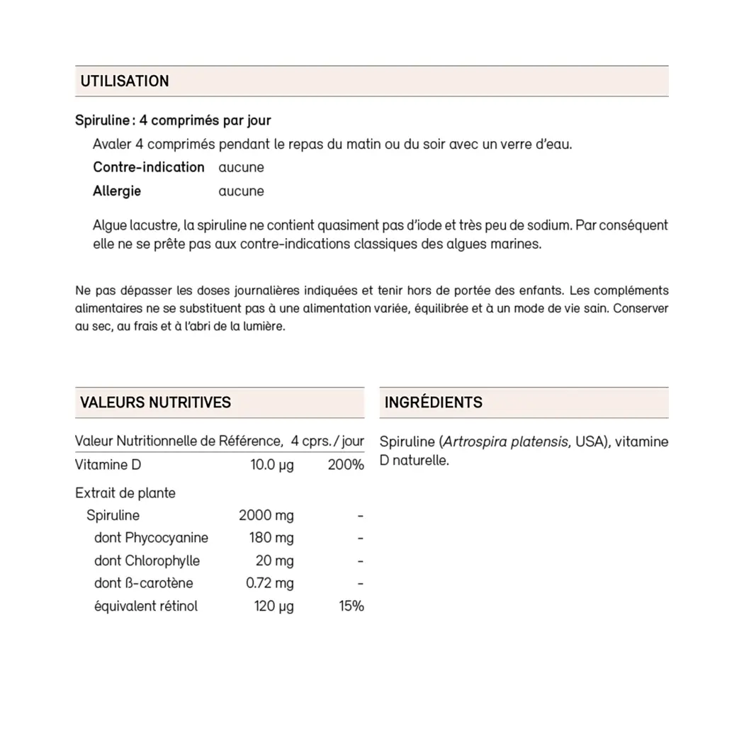 Spiruline & Vitamine D — Sekoya