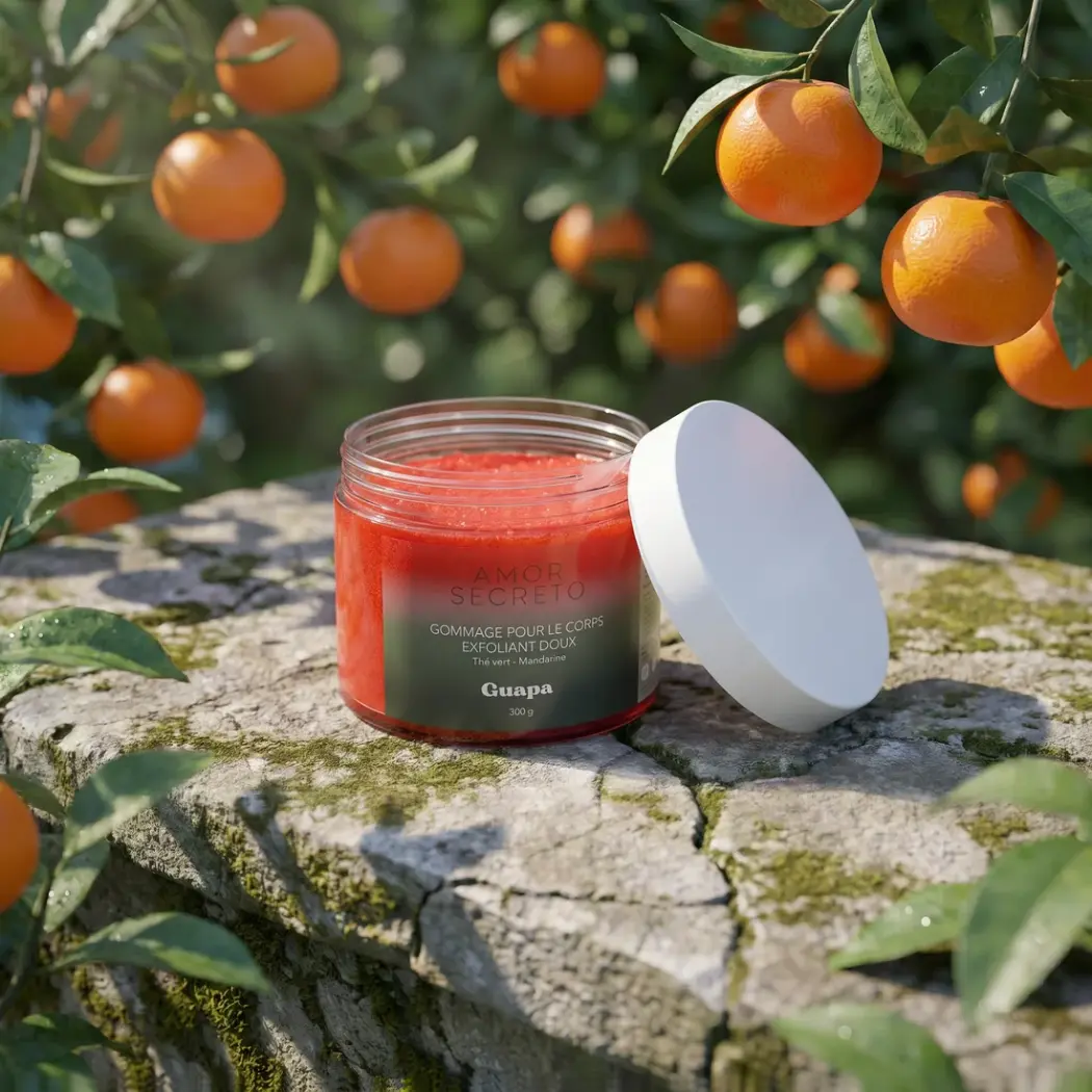 GOMMAGE CORPS EXFOLIANT DOUX - THÉ VERT & MANDARINE - 300G — GUAPA