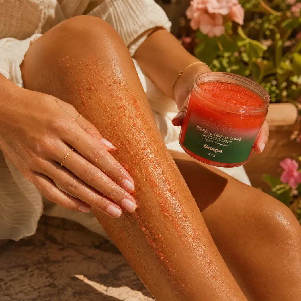 GOMMAGE CORPS EXFOLIANT DOUX - THÉ VERT & MANDARINE - 300G — GUAPA
