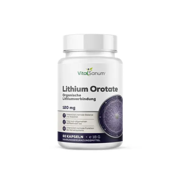 Lithium Orotate 120 mg – Équilibre émotionnel & sérénité mentale – 60 gélules