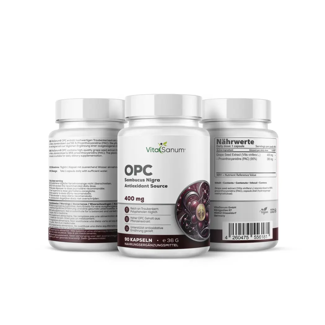 VitaSanum Extrait de pépins de raisin OPC 400 mg – 90 gélules — VitaSanum