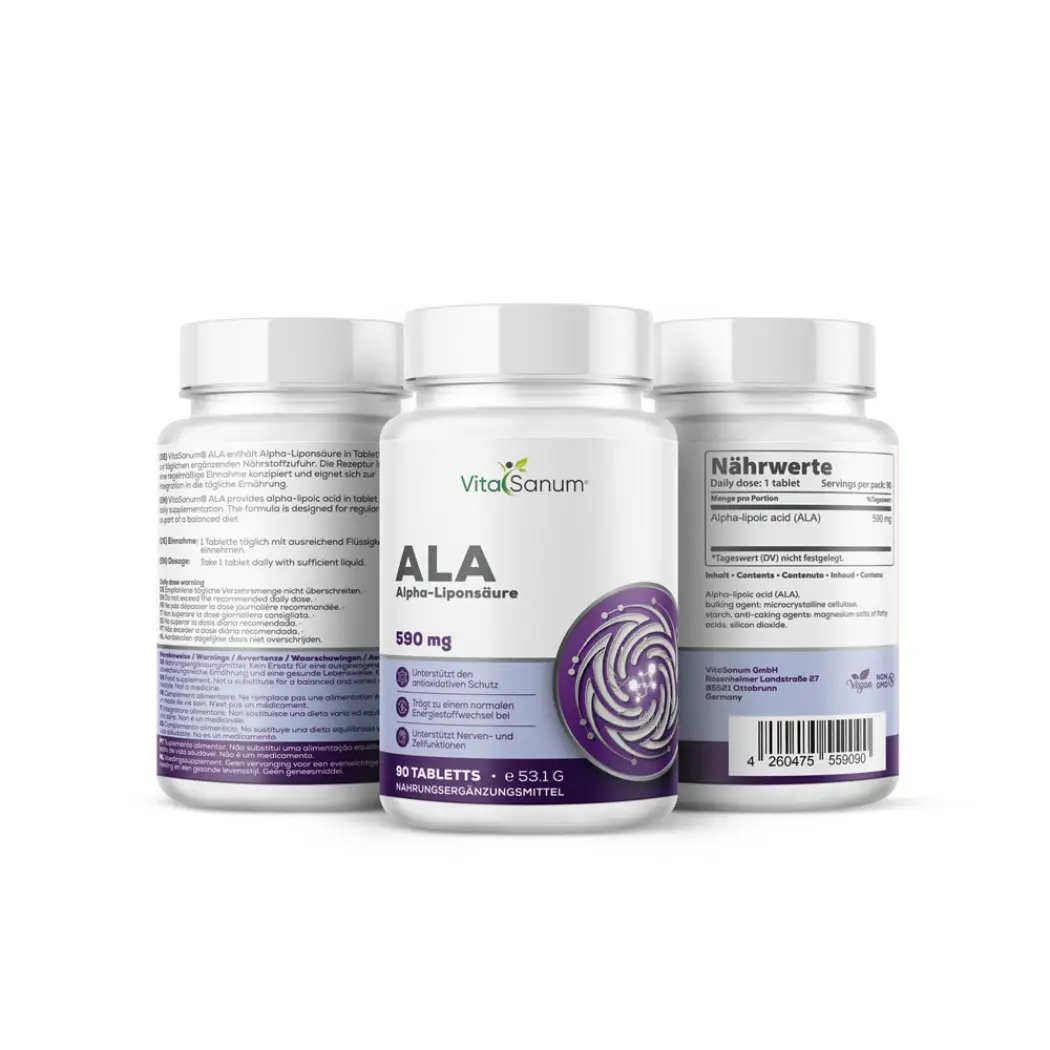 VitaSanum Acide alpha-lipoïque 590 mg – 90 comprimés — VitaSanum