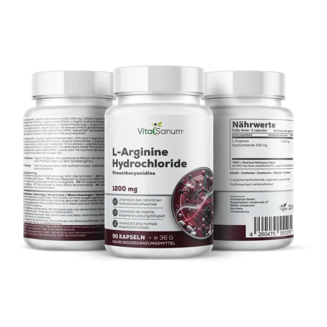 VitaSanum L-arginine chlorhydrate 1200 mg – 90 gélules — VitaSanum