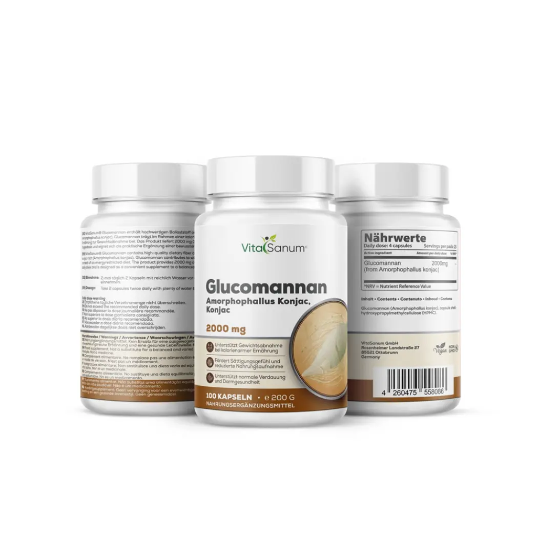 VitaSanum Glucomannane de konjac 2000 mg – 100 gélules — VitaSanum