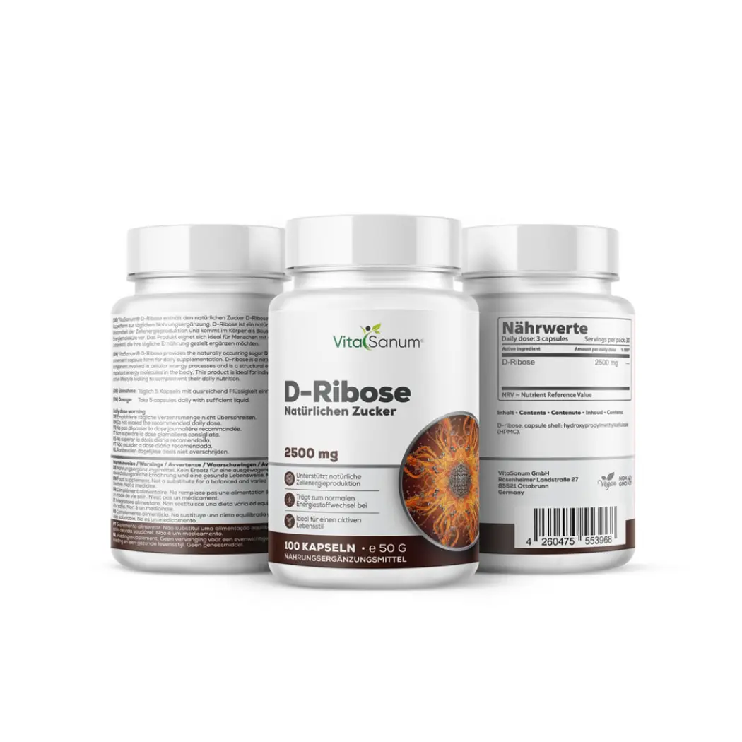 VitaSanum D-Ribose 2500 mg – 100 gélules — VitaSanum