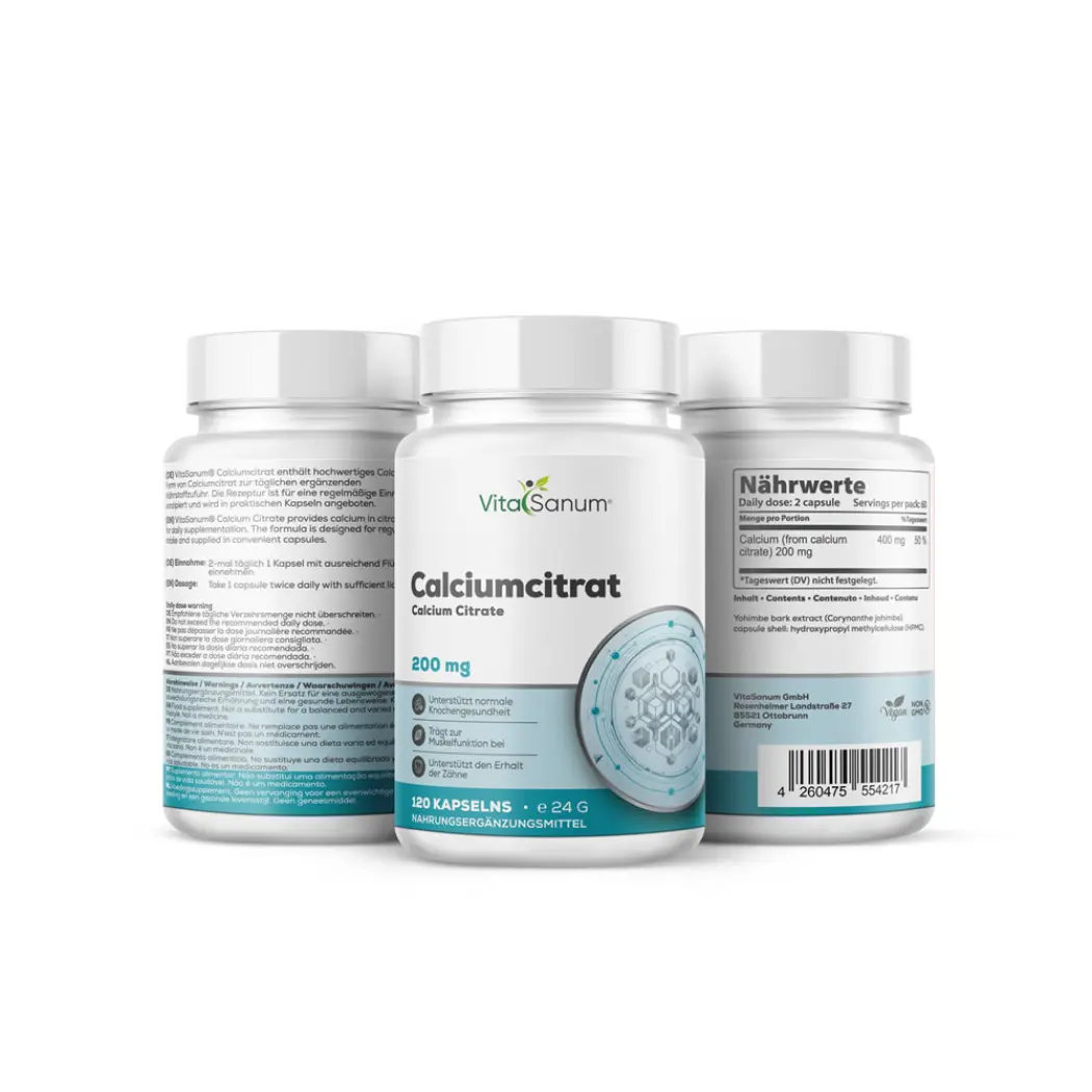VitaSanum Citrate de calcium 200 mg – 120 gélules — VitaSanum