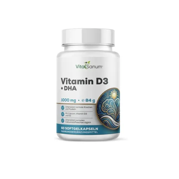 DHA + Vitamin D3 1000 mg – 60 Kapseln