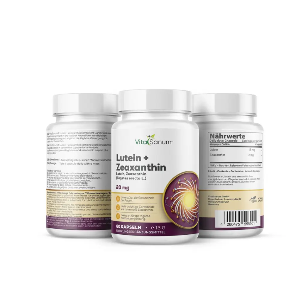 VitaSanum Lutéine + Zéaxanthine 20 mg – 60 gélules — VitaSanum