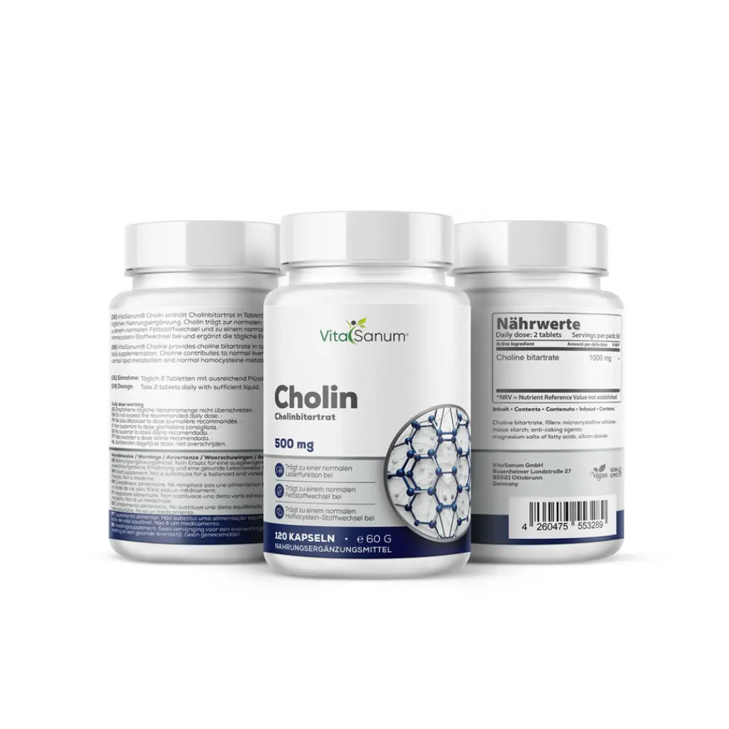 VitaSanum Bitartrate de choline 1000 mg – 120 gélules — VitaSanum