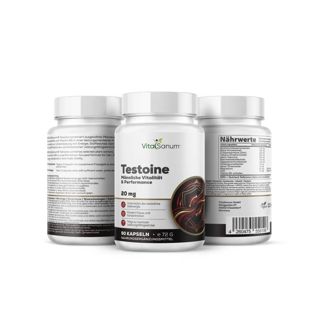 VitaSanum Testoine fenugrec maca 1591 mg – 90 gélules — VitaSanum