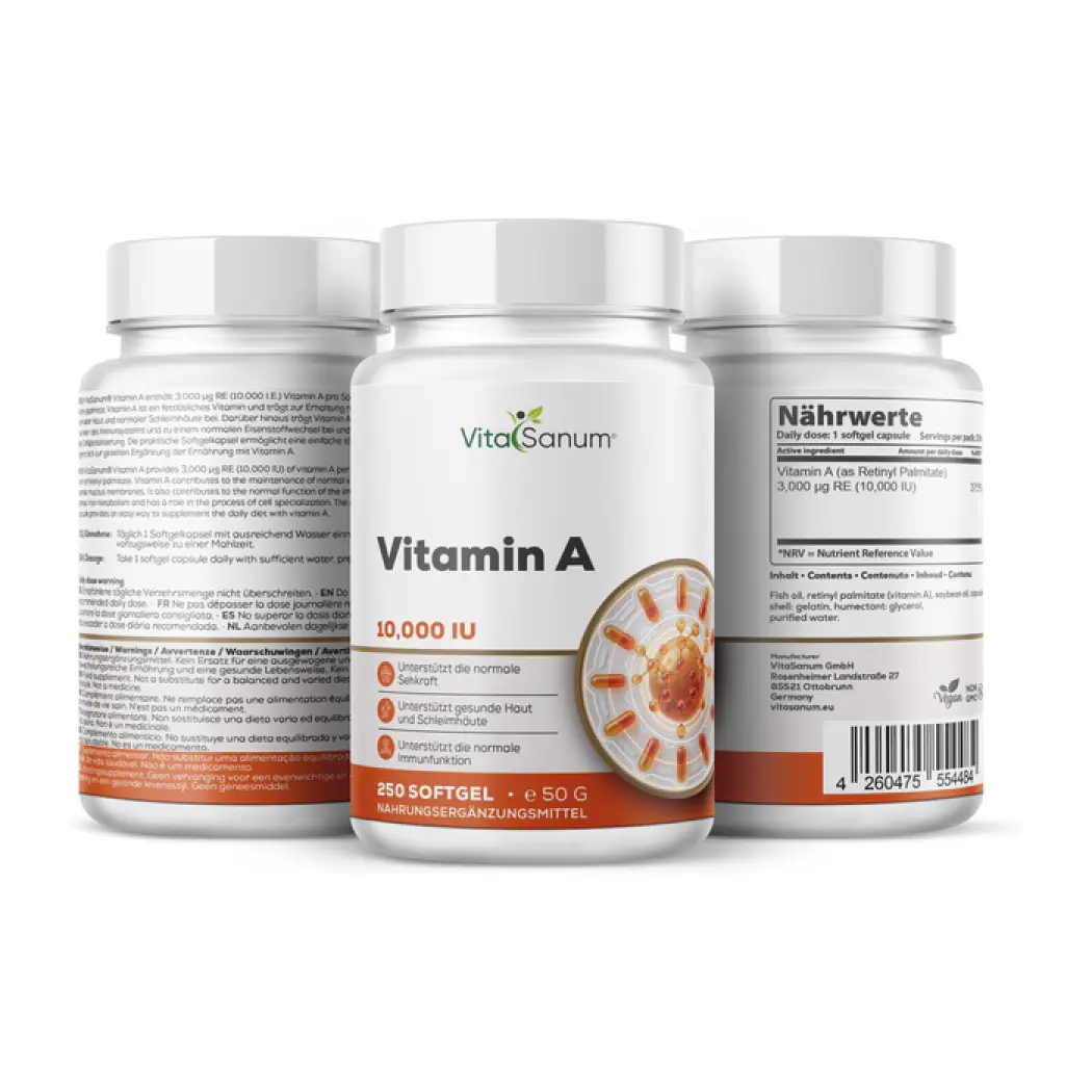 VitaSanum Vitamine A 10 000 UI – 250 capsules molles — VitaSanum