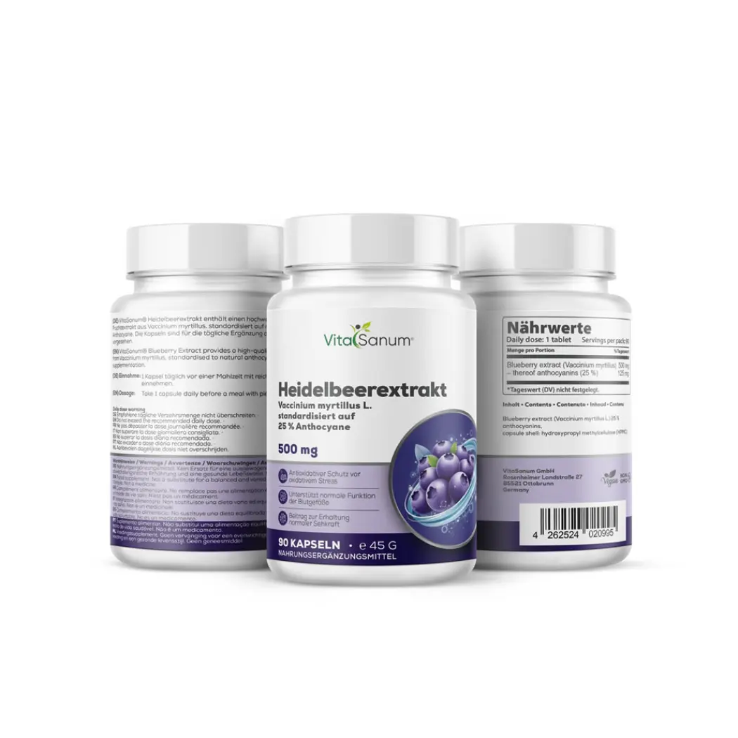 VitaSanum Extrait de myrtille 500 mg – 90 gélules — VitaSanum