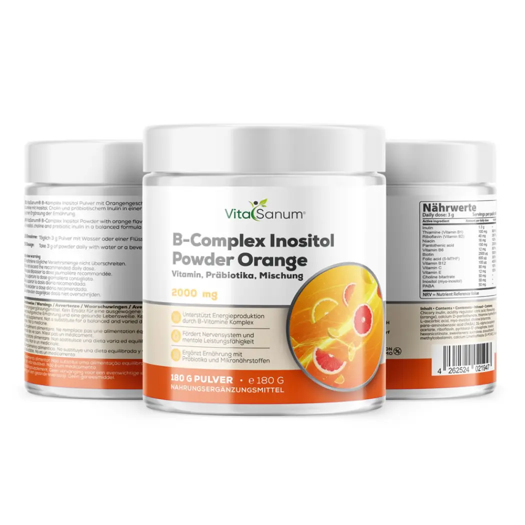 VitaSanum Complexe vitamines B, inositol et choline 3 g/jour – Poudre 180 g — VitaSanum