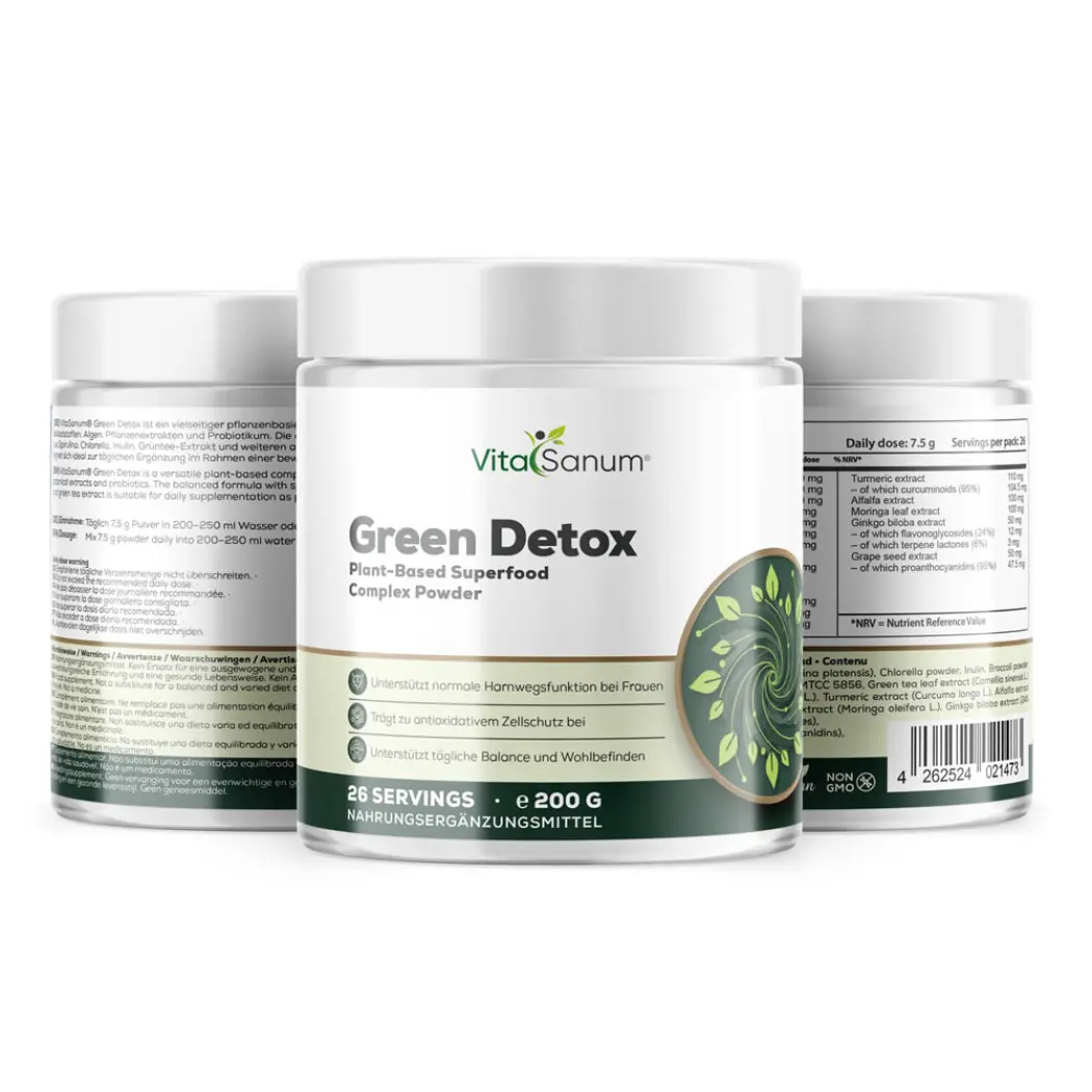 VitaSanum Complexe vert détox 7,5 g par jour – 200 g, 26 portions — VitaSanum